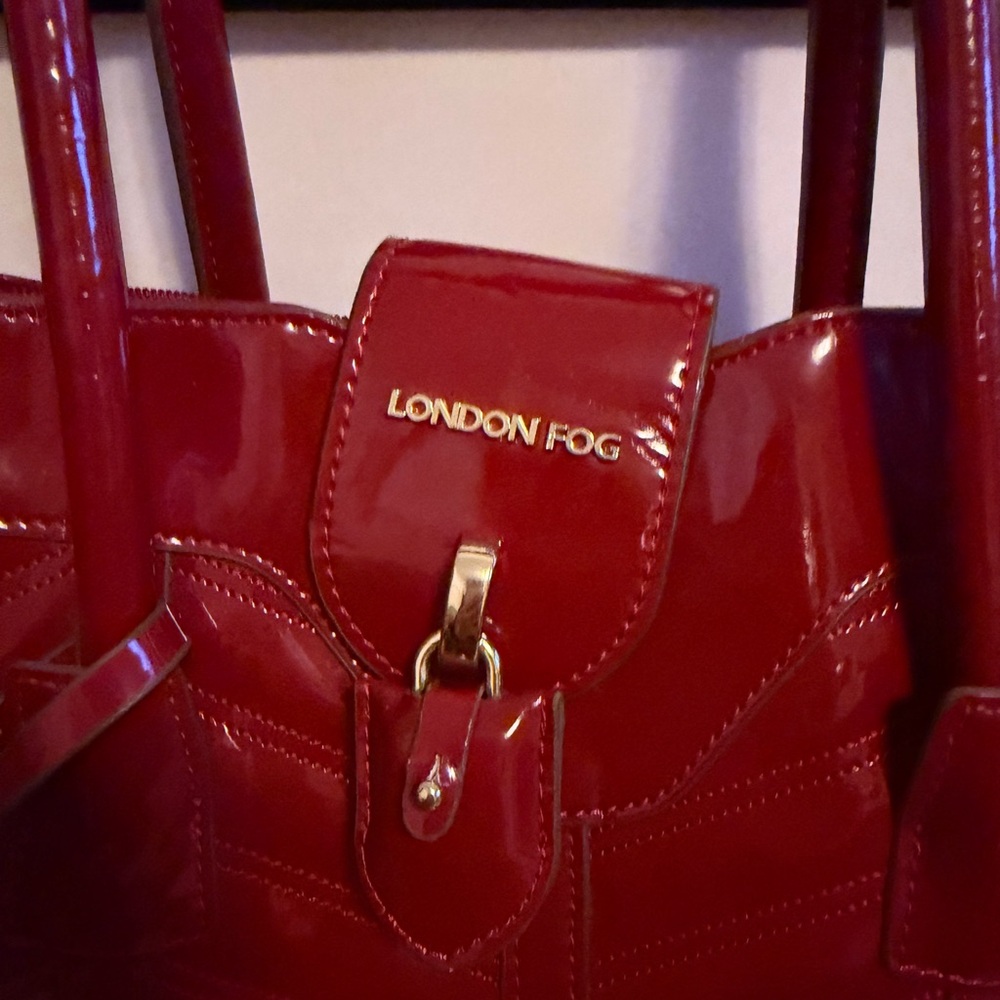 London Fog Shiny Crimson Shoulder Bag